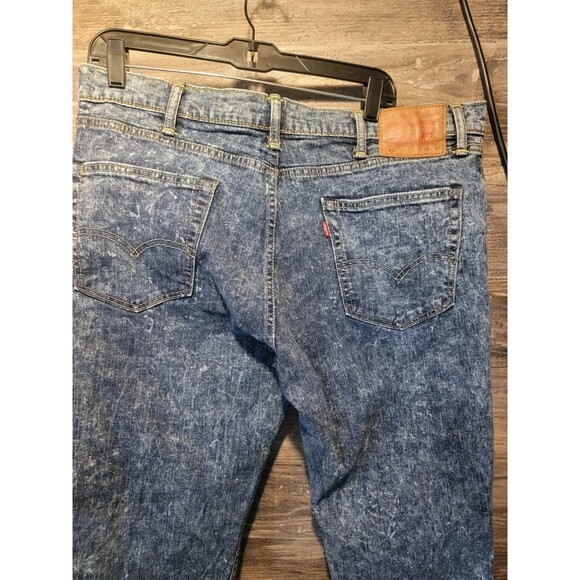 Levis Jeans Mens 38 x 34 Light Blue Acid-Wash Denim 511 Straight Leg - Picture 3 of 6